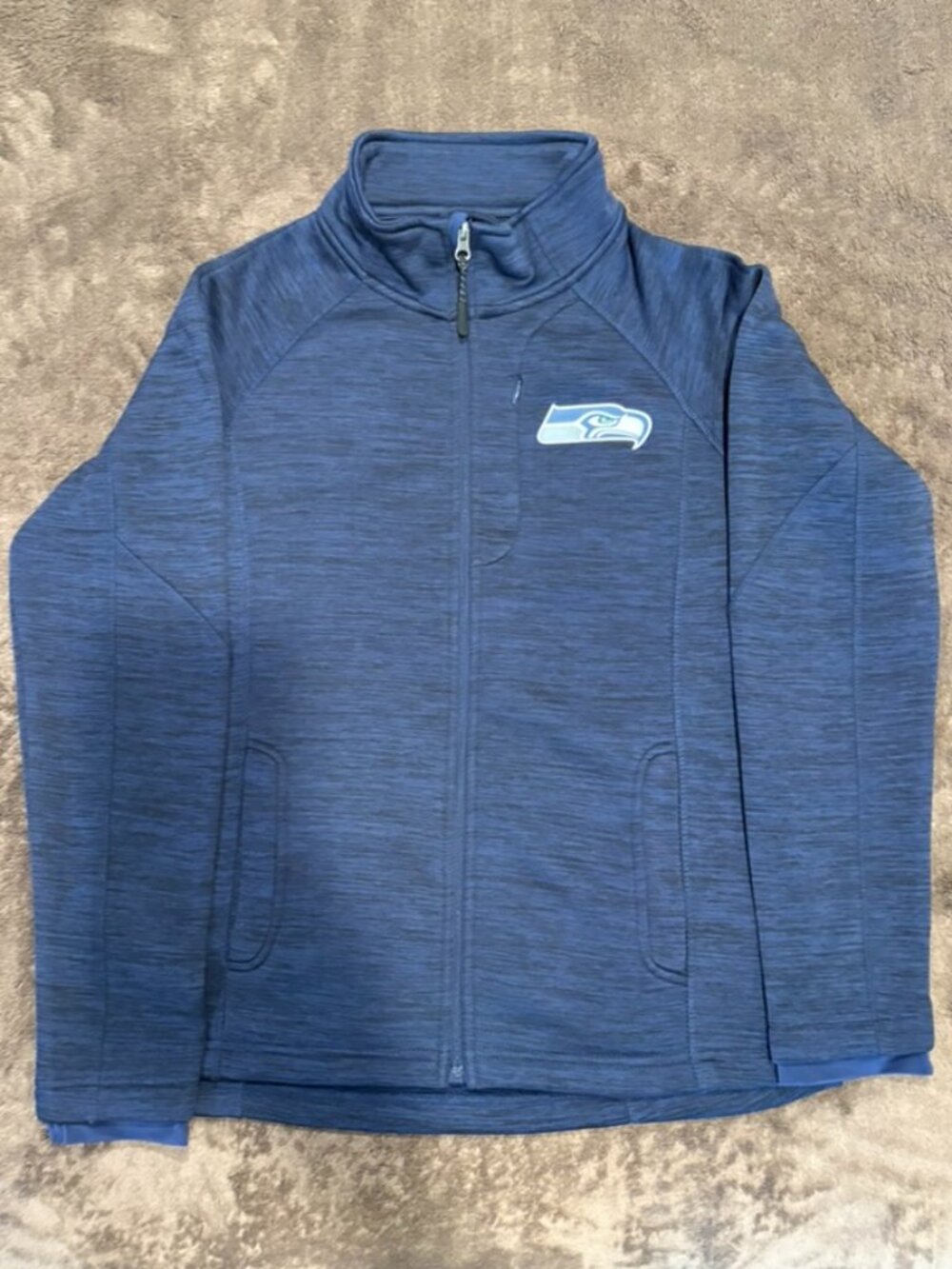 NFL Team Apparel Seattle Seahawks Jacket Women's Large Blue Full Zip Fleece
